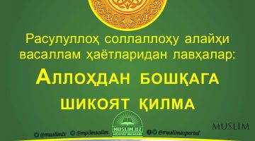 Расулуллоҳ соллаллоҳу алайҳи васаллам ҳаётларидан лавҳалар: Аллоҳдан бошқага шикоят қилма! (Аудио)