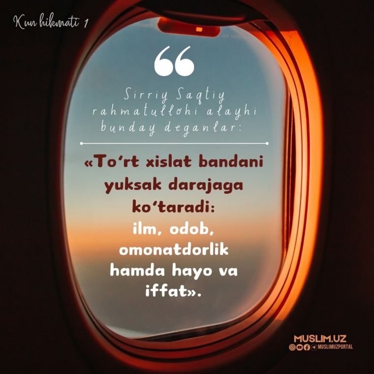 To‘rt xislat bandani yuksak darajaga ko‘taradi...