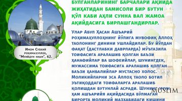 Имом Субкий раҳимаҳуллоҳ: Аҳли сунна вал жамоа ақидасида бирлашганлар (инфографика)