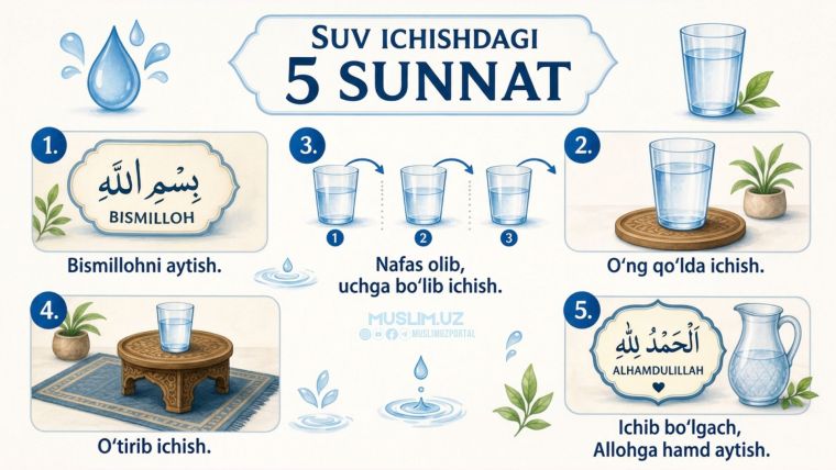 Suv ichishdagi 5 sunnat