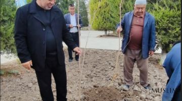 Bosh imom-xatib o'zi o'qigan maktabga ko'chat o'tqazdi