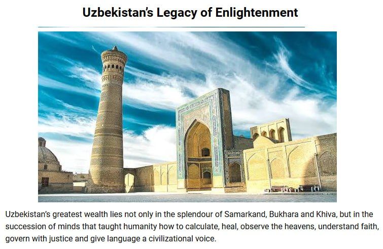  “The Diplomatic Insight”: Uzbekistan combines its historical heritage with modern development