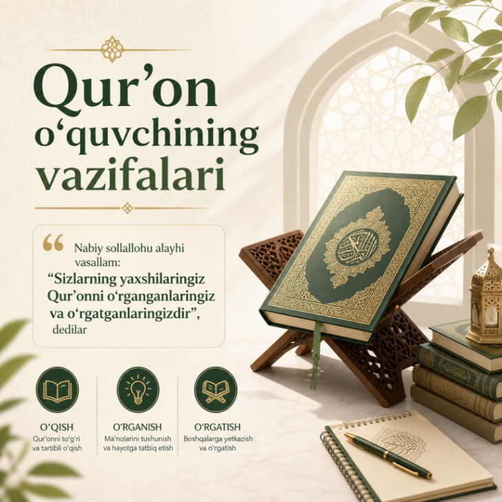 Qur’on o‘quvchining vazifalari