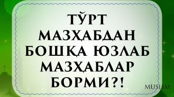 ТЎРТ МАЗҲАБДАН БОШҚА ЮЗЛАБ МАЗҲАБЛАР БОРМИ?!