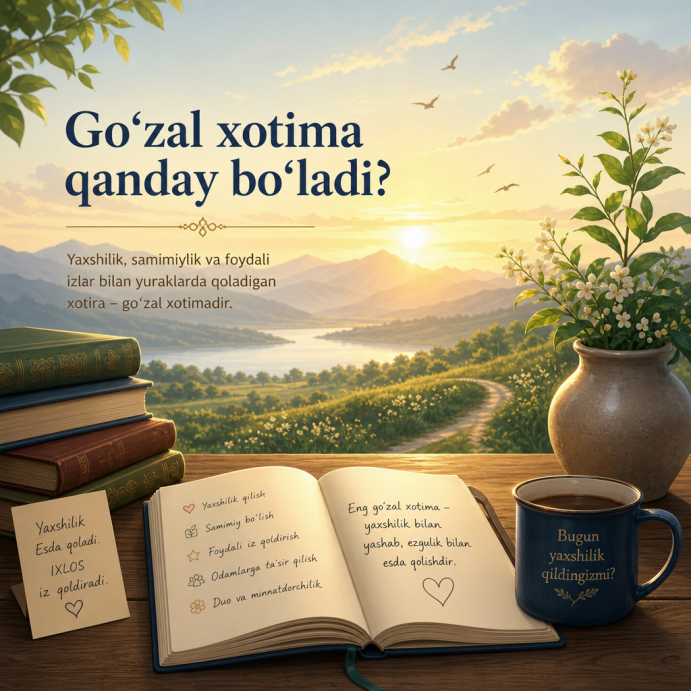 Go‘zal xotima qanday bo‘ladi?