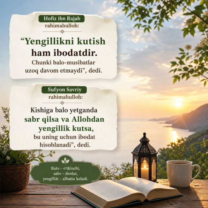 Yengillikni kutish ham ibodat
