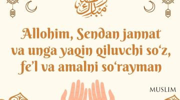 Allohim, sendan jannatni so‘rayman