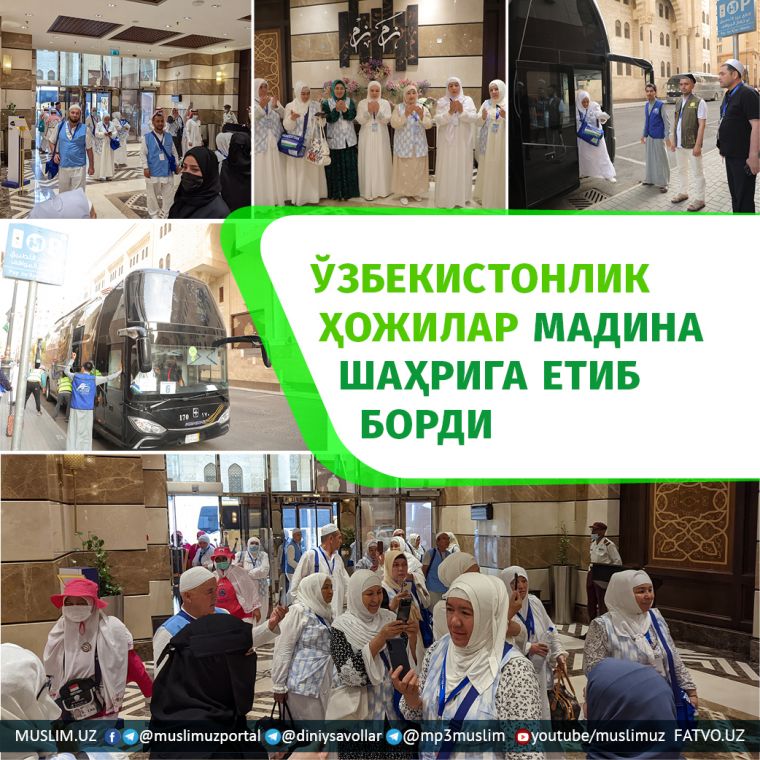 ЎЗБЕКИСТОНЛИК ҲОЖИЛАР МАДИНА ШАҲРИГА ЕТИБ БОРДИ
