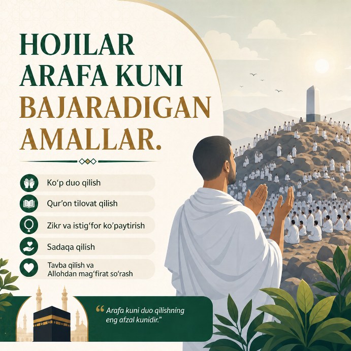 Arafa kuni bajariladigan amallar