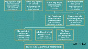 Абу Ҳанифа роҳимаҳуллоҳдан Мотуридийгача илм шажараси (инфографика)