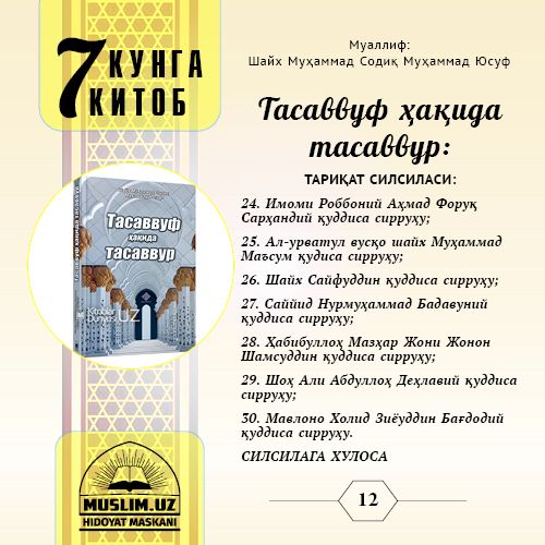 Tasavvuf haqida tasavvur: TARIQAT SILSILASI