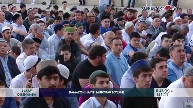 Ўзбекистондаги масжидларда ҳайит намози таровати (видео)