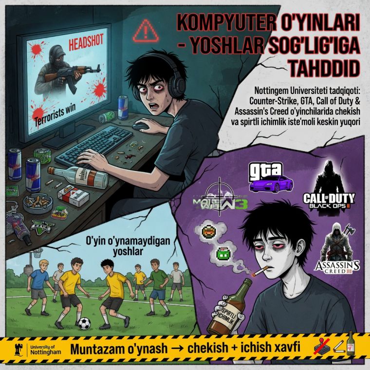 Компьютер ўйинлари - ёшлар соғлиғига таҳдид